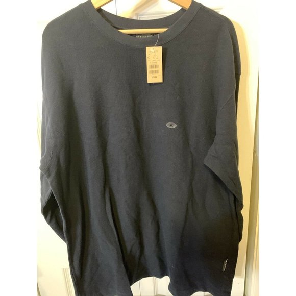Vintage Structure Men’s Sz XL‎ Long Sleeve Pullover T Shirt Blue dead stock Rare - Picture 1 of 7